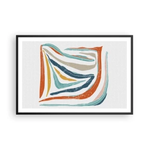 Poszter fehér keretben - Barátságosan mosolygó absztrakció - 91x61 cm