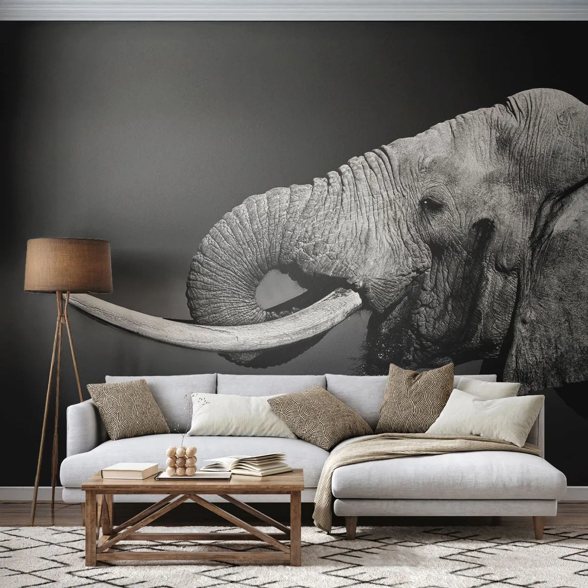 Fotótapéta Premium Sand - Igen, most jó - Állatok, Elefánt, Afrika - 100x70 cm