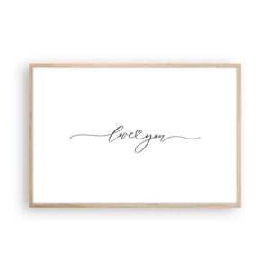 Poszter világos tölgy keretben - Fekete fehéren - 91x61 cm