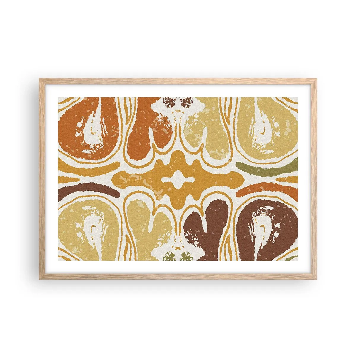 Poszter világos tölgy keretben - Érzelmes absztrakció - 70x50 cm