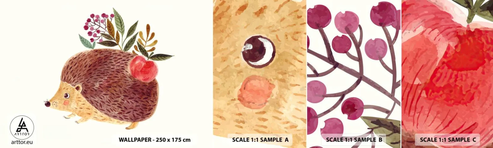 Fotótapéta Minta Öntapadós Deluxe Sticker - És máris kedvelsz engem - Sündisznó, Gyerekeknek, Gyerekszoba - 100x30 cm