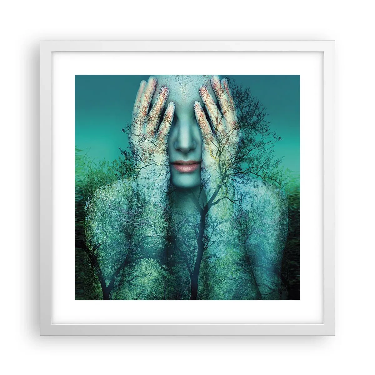 Poszter fekete keretben - Kékbe merítve - 40x40 cm