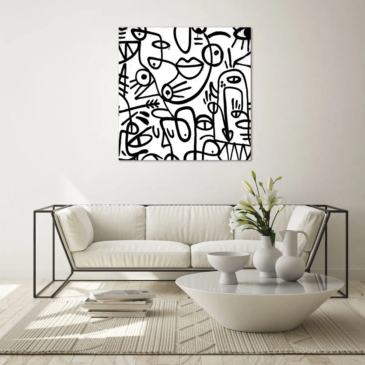 Üveg kép - Arcok és délibábok - 60x60 cm