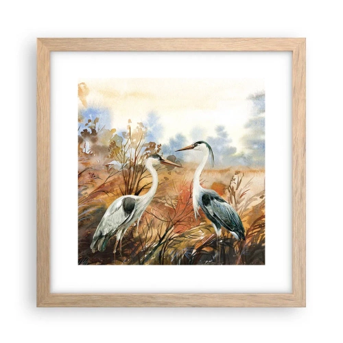 Poszter világos tölgy keretben - Hová ősszel? - 30x30 cm