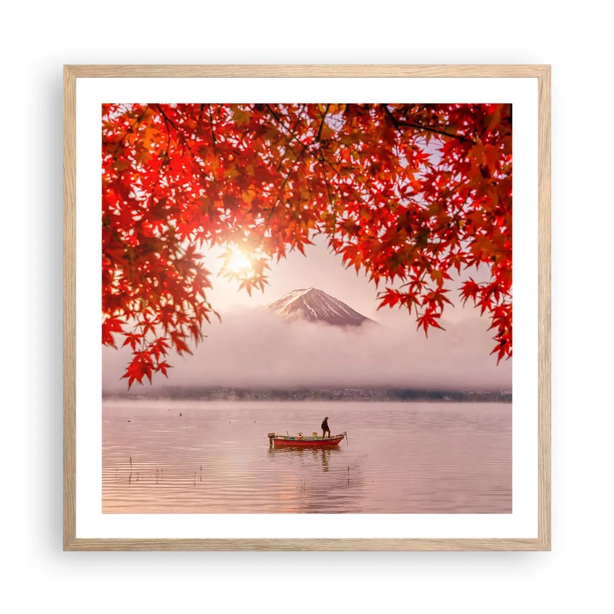 Poszter világos tölgy keretben - Japán hangulatban - 60x60 cm