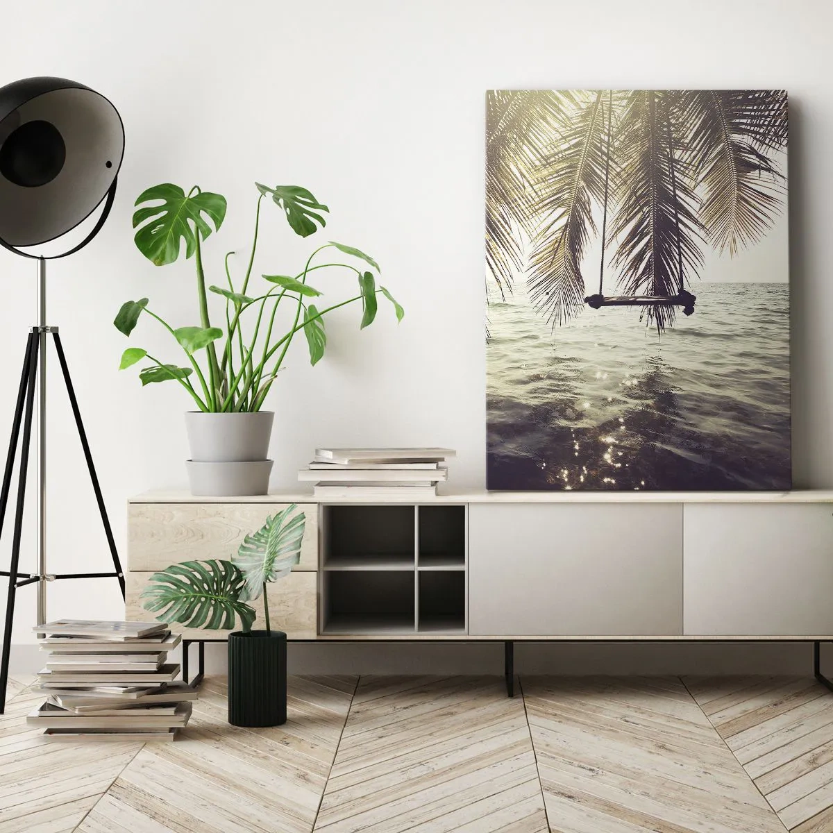Vászonkép - Tetszés szerint hintázhat a felhők között - 55x100 cm