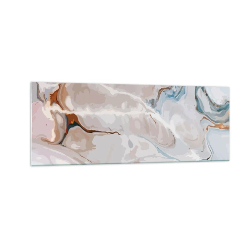 Üveg kép - Kék kanyarog a fehér alatt - 140x50 cm