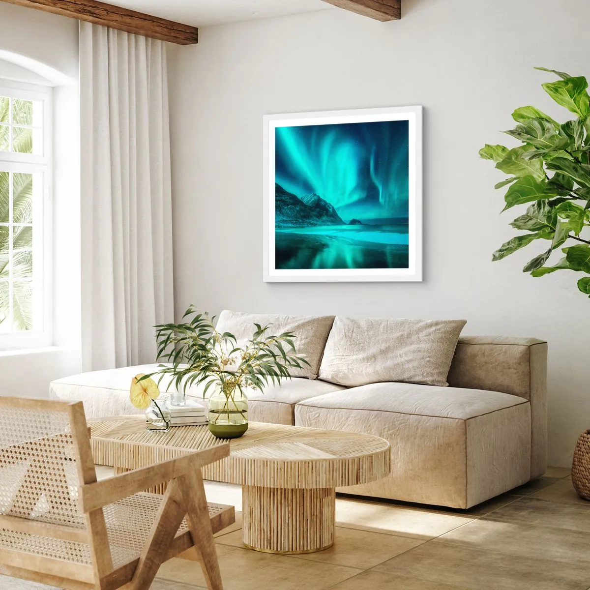 Poszter fekete keretben - Észak csodái - 30x30 cm