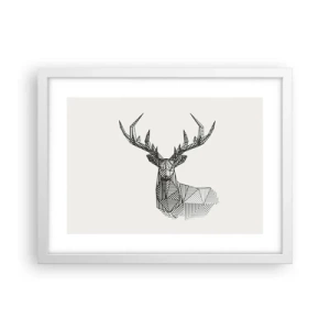 Poszter fekete keretben - Szarvas kubista stílusban - 40x30 cm