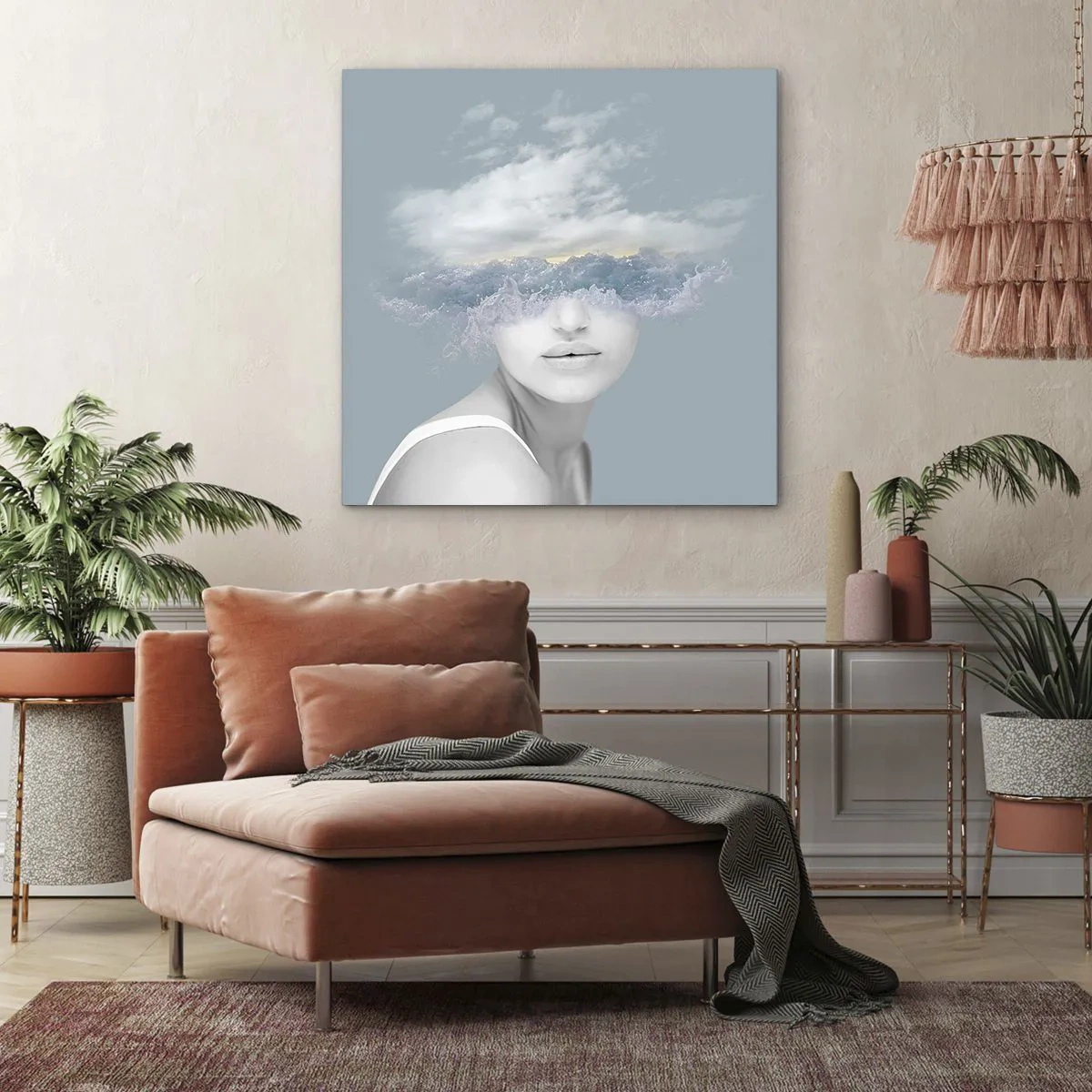 Vászonkép - Fejjel a fellegekben - 50x50 cm