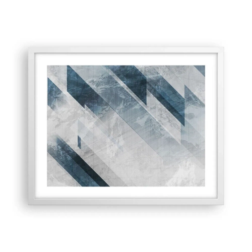 Poszter fekete keretben - Térkompozíció - szürke mozgás - 50x40 cm