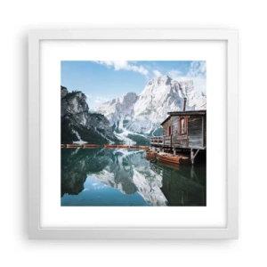 Poszter fekete keretben - Kristályos hegyi reggel - 30x30 cm