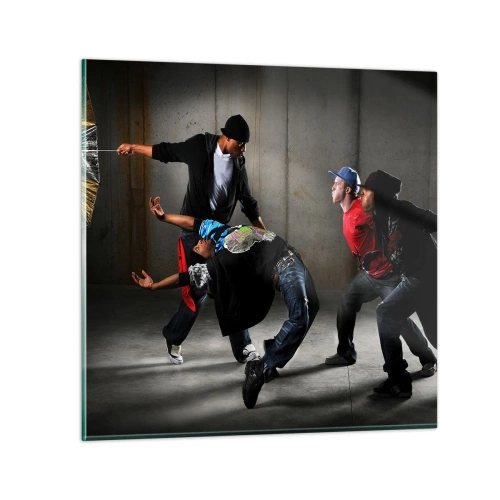 Üveg kép - Tánc az utcai széllel - 50x50 cm