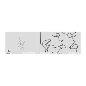 Fotótapéta Minta Öntapadós Deluxe Sticker - Gyászos sóvárgás - Grafika, Szerelmes pár, Csók - 100x30 cm