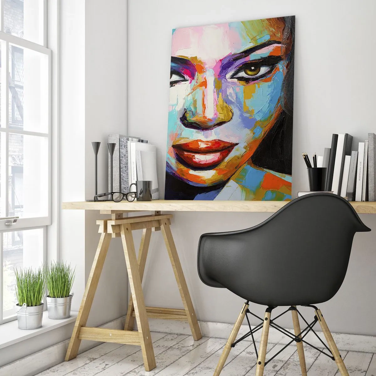 Üveg kép - Lehetetlen levenni a tekintetet - 80x120 cm