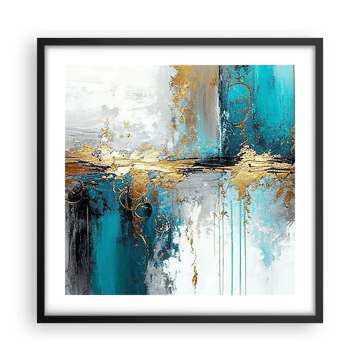 Poszter fehér keretben - Minden áramlik - 50x50 cm