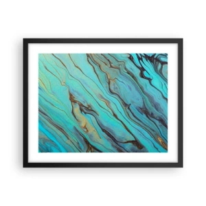 Poszter fehér keretben - Türkiz árapály - 50x40 cm