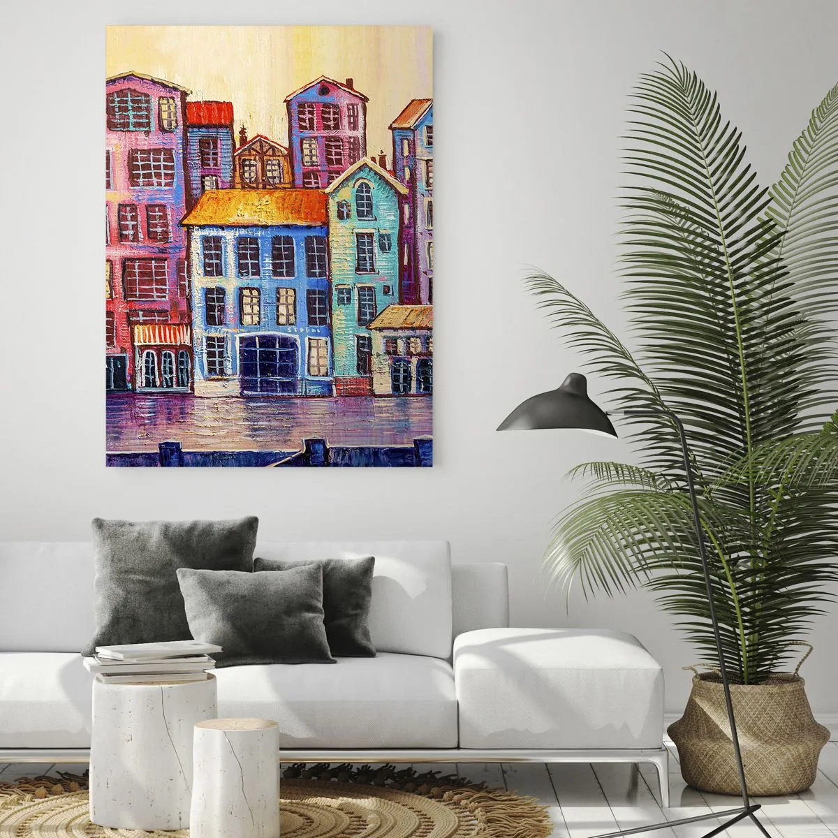 Üveg kép - Egy város, mint egy tündérmese - 50x70 cm