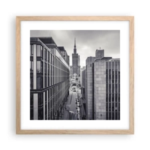 Poszter világos tölgy keretben - Varsói völgy - 40x40 cm