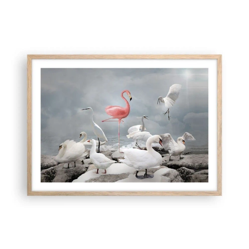 Poszter világos tölgy keretben - Hogy kerültem ide? - 70x50 cm