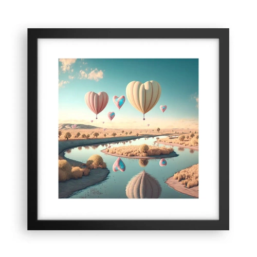 Poszter fehér keretben - A szerelem szárnyalni hagy - 30x30 cm