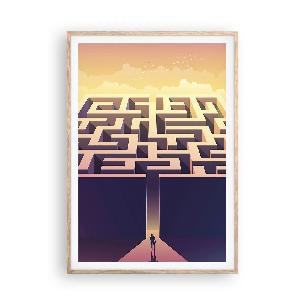 Poszter világos tölgy keretben - Döntés ideje - 70x100 cm