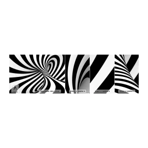 Fotótapéta Minta Öntapadós Deluxe Sticker - Összetétel: táncoló tér - Absztrakció, 3D, Fekete és fehér - 100x30 cm