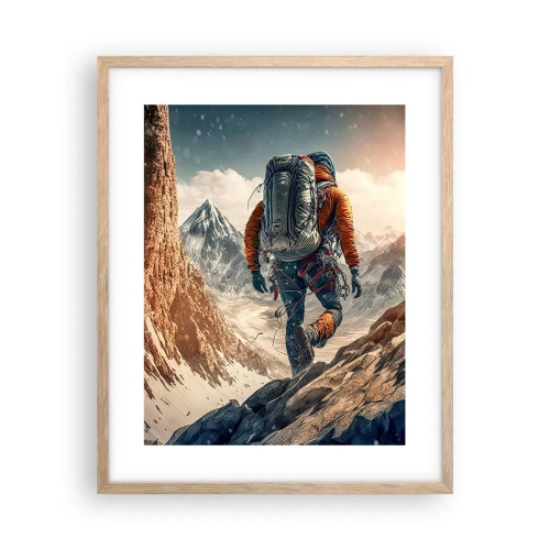 Poszter világos tölgy keretben - Magányos harcos - 40x50 cm