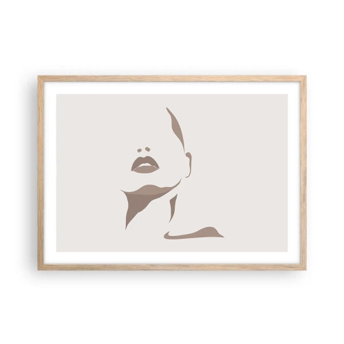 Poszter világos tölgy keretben -  Fényből és árnyékból létrehozott - 70x50 cm