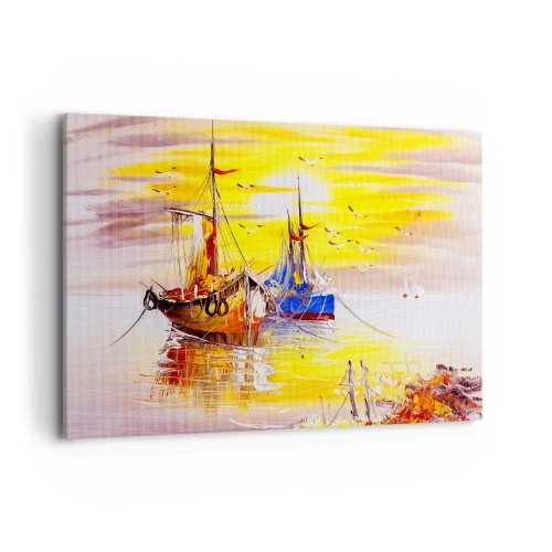 Vászonkép - Megérdemelt pihenés a kikötőben - 120x80 cm