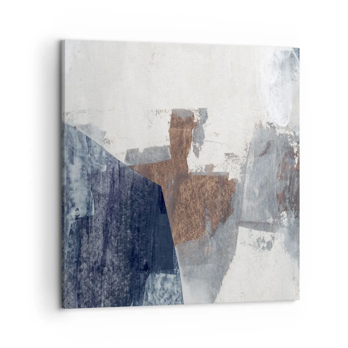 Vászonkép - Kékes barna formák - 50x50 cm