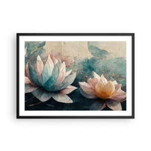 Poszter fehér keretben - Tavi csillagok - 70x50 cm