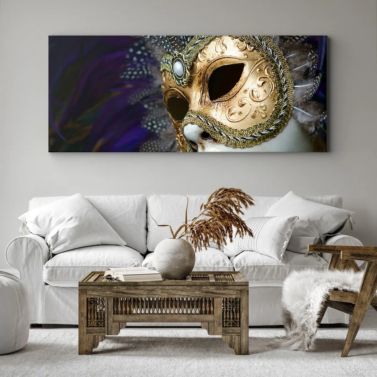 Vászonkép - Velencei portré aranyban - 140x50 cm