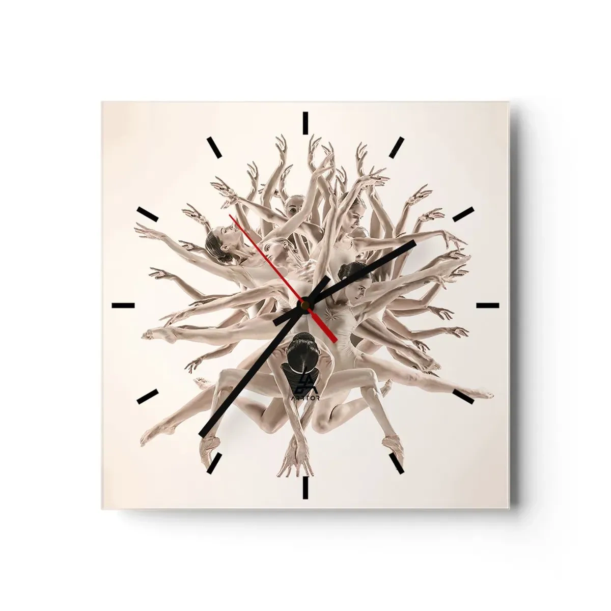 Falióra, Óra - Virágzás a táncban - 40x40 cm