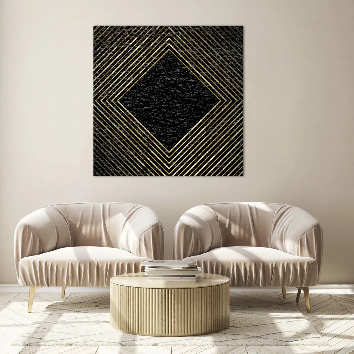 Üveg kép - Geometria glamour stílusban - 30x30 cm