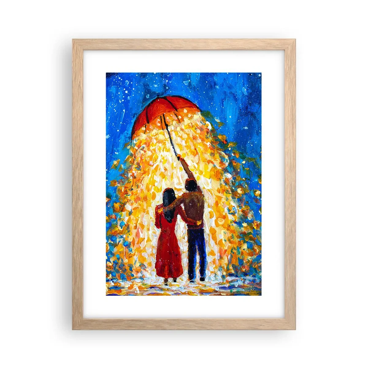 Poszter világos tölgy keretben - Egy esős este varázsa? - 30x40 cm