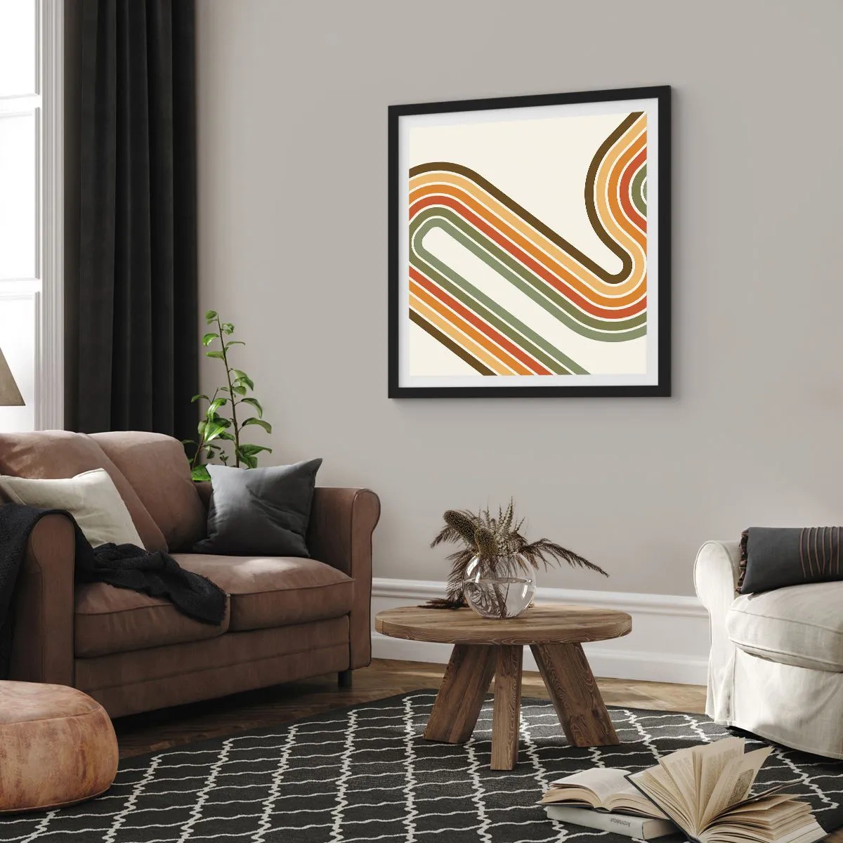 Poszter fehér keretben - Cikkcakkban a célba - 40x40 cm