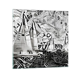 Üveg kép - A hullámok között - 60x60 cm