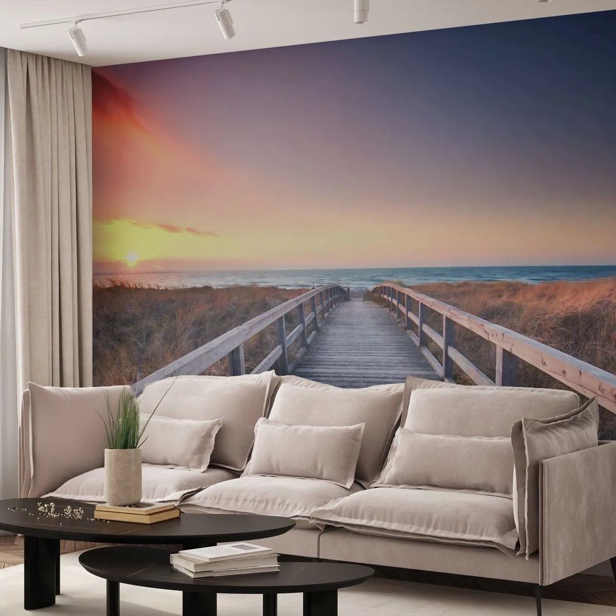 Fotótapéta Premium Canvas - Balti esti aurora - Tájkép, Tenger, Dűne - 250x175 cm