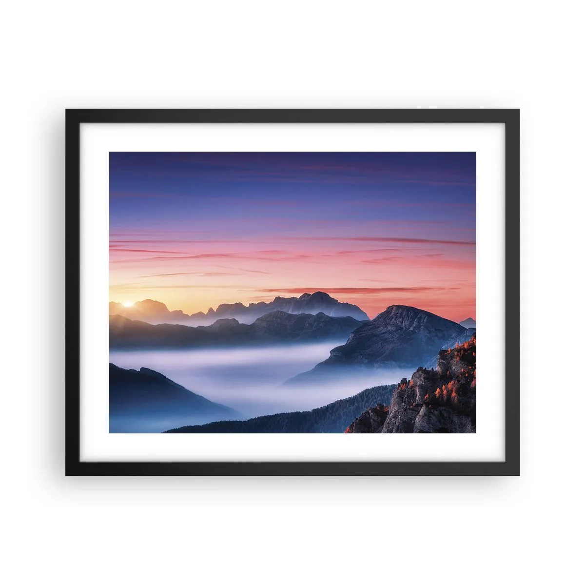 Poszter fehér keretben - A völgyek fölött - 50x40 cm