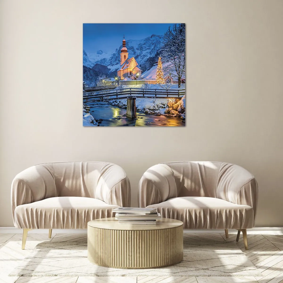 Üveg kép - Karácsonyi hangulat - 70x70 cm