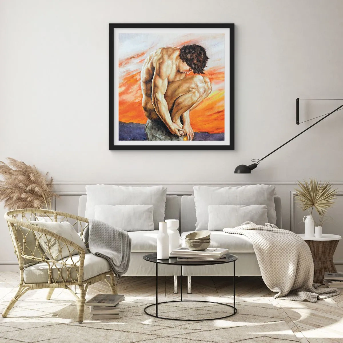 Poszter fehér keretben - Elmerülve önmagában - 30x30 cm