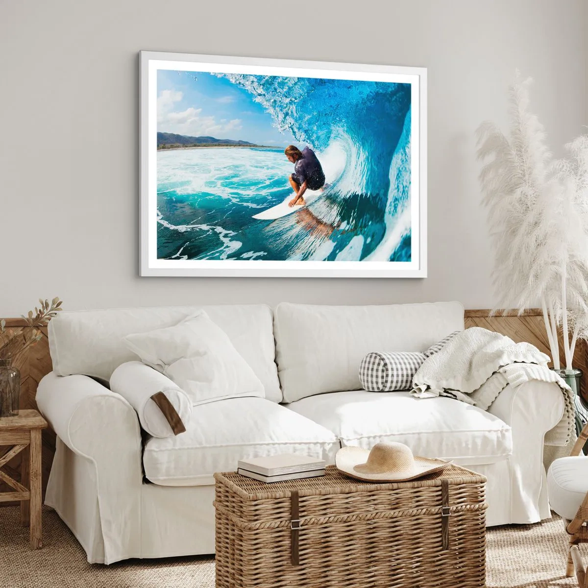 Poszter fekete keretben - Tánc a hullámokkal - 100x70 cm