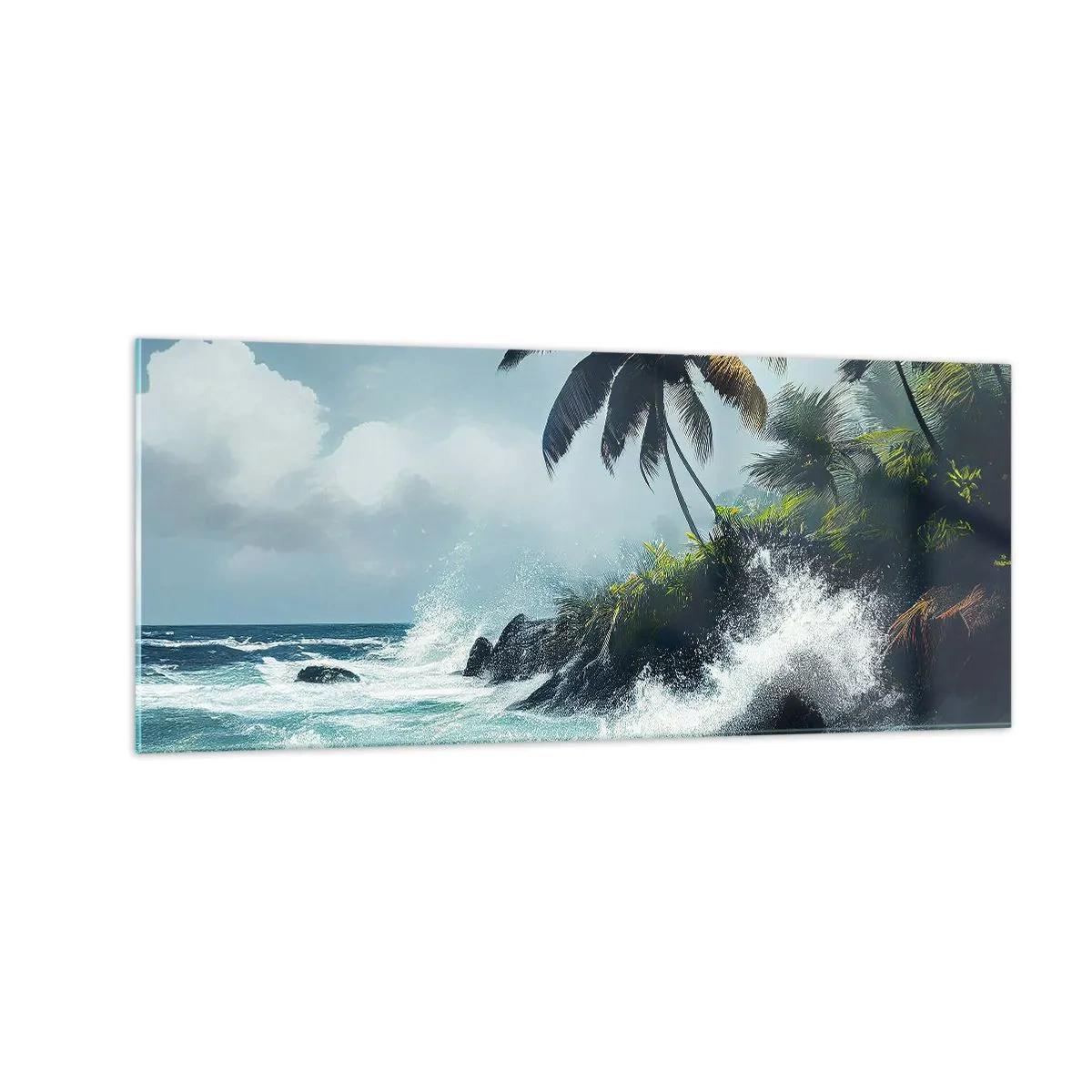 Üveg kép - Egy trópusi parton - 100x40 cm