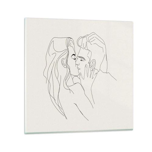Üveg kép - Összegabalyodva az érzésben - 30x30 cm