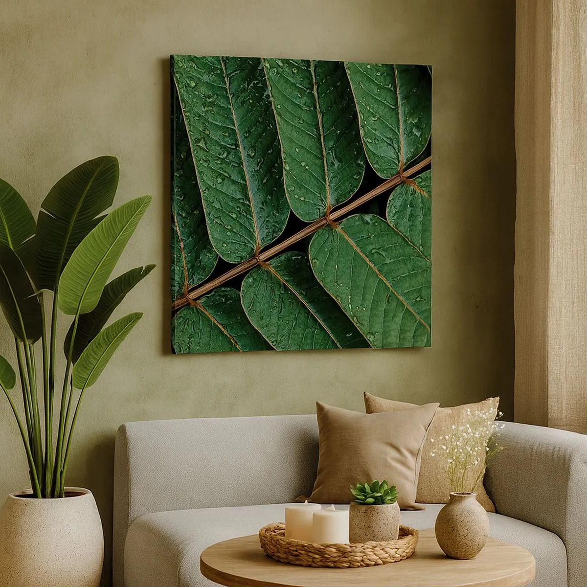 Vászonkép - Zöld ritmusban - 30x30 cm