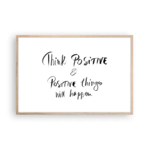 Poszter világos tölgy keretben - Hogyan élj? - 91x61 cm