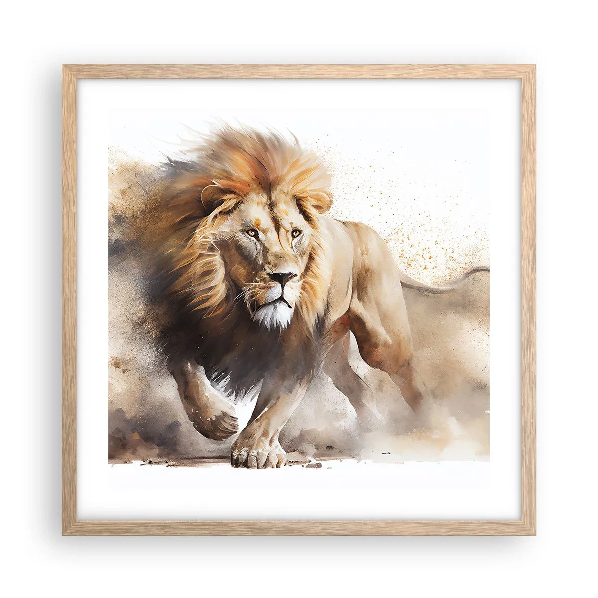 Poszter világos tölgy keretben - A király elindult - 50x50 cm