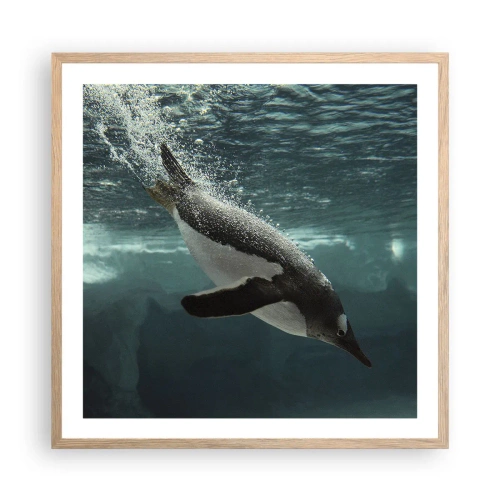 Poszter világos tölgy keretben - Üdv a világomban - 60x60 cm