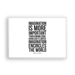 Poszter fekete keretben - Einstein a képzelet erejéről - 100x70 cm